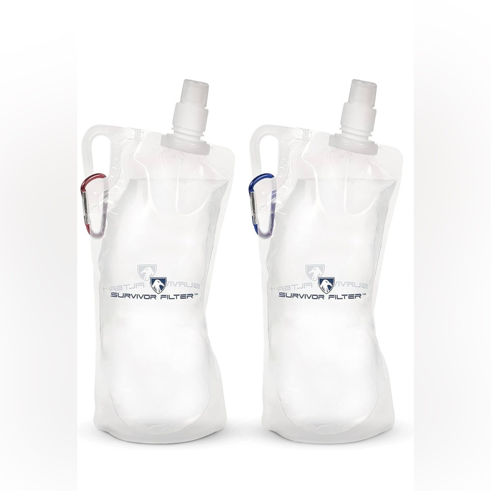 COPY - Two 1L Clear Collapsable Waterbottles